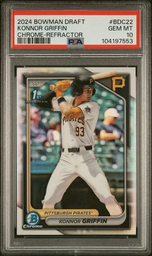 2024 Bowman Draft Chrome KONNOR GRIFFIN #BDC-22 1st RC Refractor PSA 10 GEM MINT