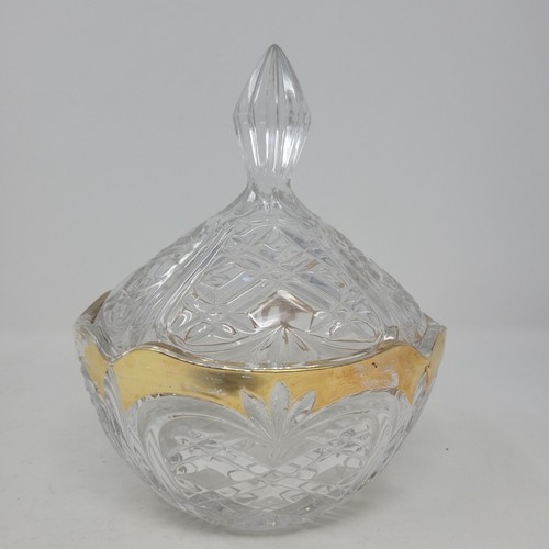 Vintage Anna Hutte Bleikristall Lead Crystal Candy Dish *Gold Trim Issue - Picture 8 of 19