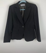 Tahari Arthur S. Levine Sz 4 Brown Long Sleeve One Button Blazer