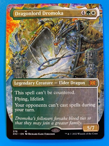 MTG 1x BORDERLESS Dragonlord Dromoka # 376 Double Masters Magic Gathering x1 NM