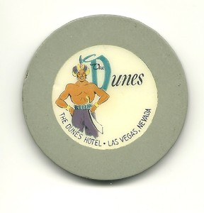 DUNES-HOTEL-Roulette-Casino-Chip-Gray-Las-Vegas-RLT-Poker-Sultan-Obsolete-Old