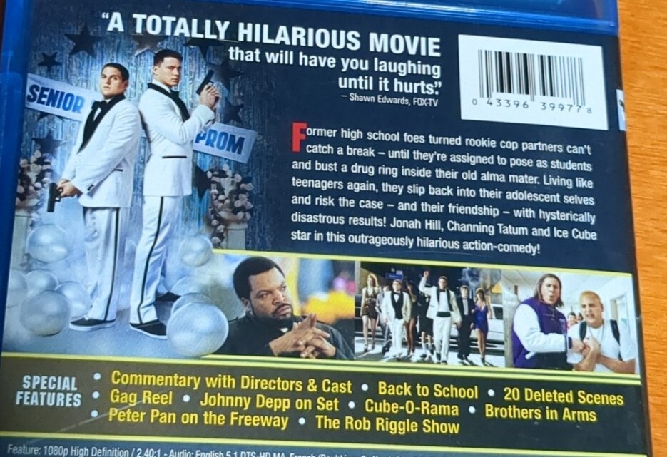 21 Jump Street Blu-ray Jonah Hill Channing Tatum Brie Larson Dave