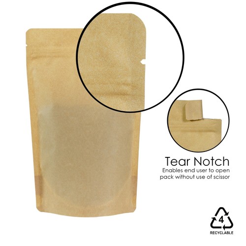 SACCHETTI STAND UP KRAFT OPACHI RICICLABILI CON CERNIERA RICHIUDIBILE, SACCHETTO TERMOSALDABILE - Foto 10 di 80