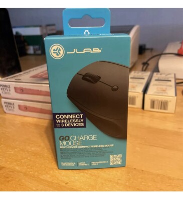 JLab Go Charge Wireless Maus - Verbindung über Bluetooth oder USB-Empfänger, Multi  