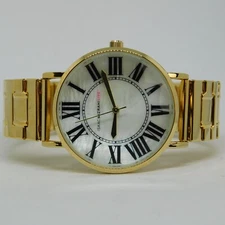 ISAAC MIZRAHI LIVE! IMZ823L-PLN Gold Tone Women's Watch Sz. 6 3/4" New Battery