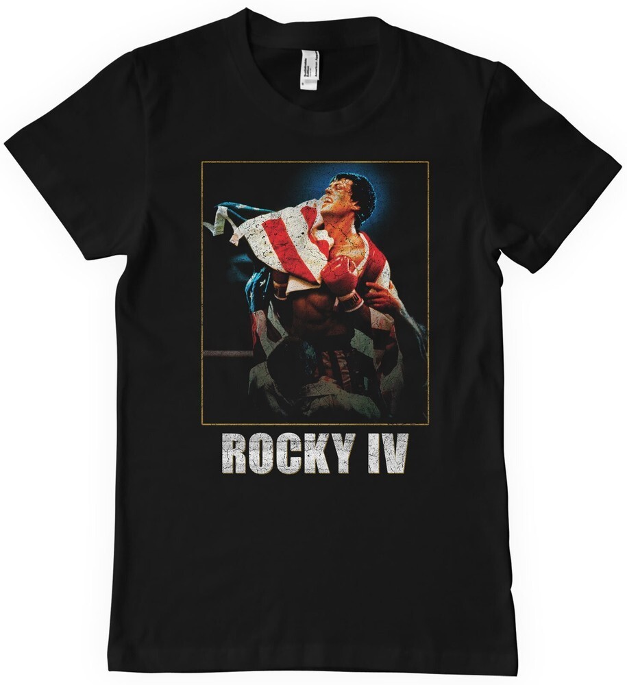 Футболка Rocky Iv с постиранной обложкой черного цвета 5390₽