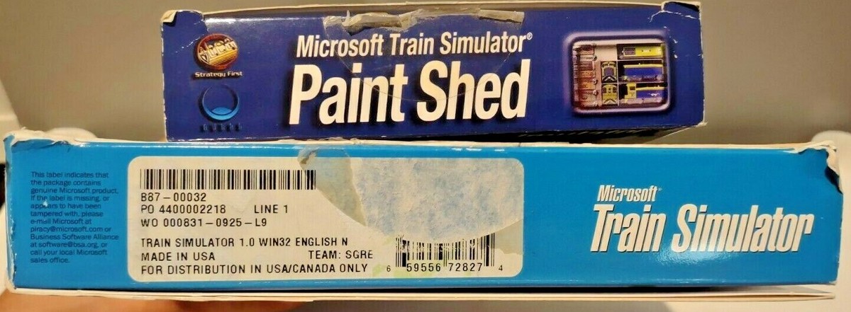 2001 Microsoft Train Simulator w/ Paint Shed Add On PC Game BIG
