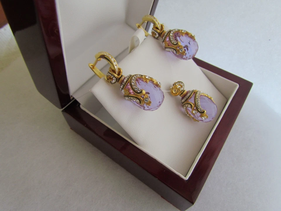 ALEXANDRITE EARRINGS & PENDANT SET HANDMADE RUSSIAN SOLID STERLING SILVER 925 - Image 2 of 4