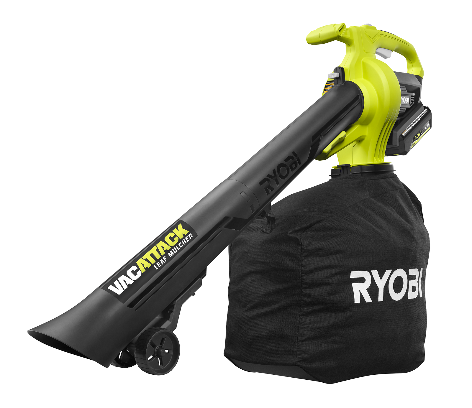RYOBI 40V Vac Attack Cordless Leaf Vacuum/Mulcher with 5.0 Ah Battery