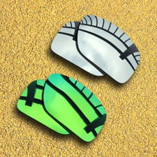 US 2 Pairs Polarized Lenses Replacement for-Oakley Double Edge-Silver Green
