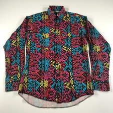 Vintage Wrangler Shirt Mens 15.5 35 X Long Tails Multicolor Aztec Pearl Snaps