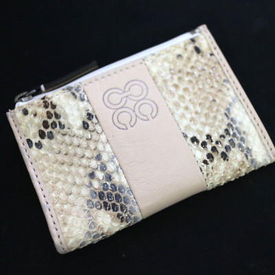 NWT Coach Python Leather Travel Mini Skinny Coin Pouch Card holder Key NEW