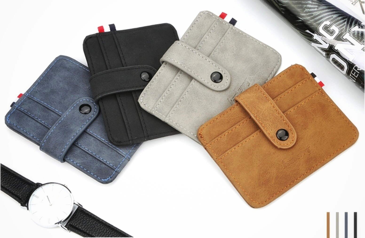Men Leather Designer Credit Card Holder Slim ID Case Money Wallet