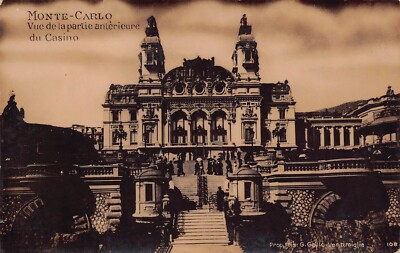 RPPC Monaco Monte Carlo Casino Opera Staircase Entrance Photo Postcard B66