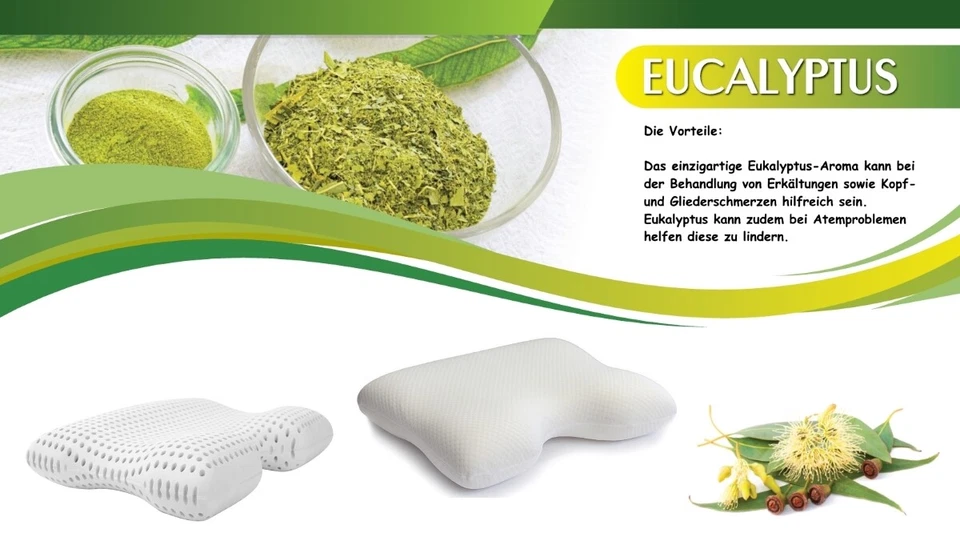 Eucalyptus Gelschaum Kopfkissen Gel Seitenschläfer Kissen Memory Foam Gelkissen - Bild 2 von 4