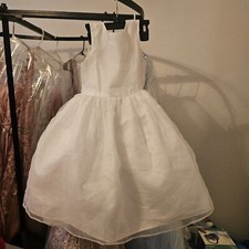 David s Bridal Soft white lace tulle layered flower girl dress size 3 Puffy Girl