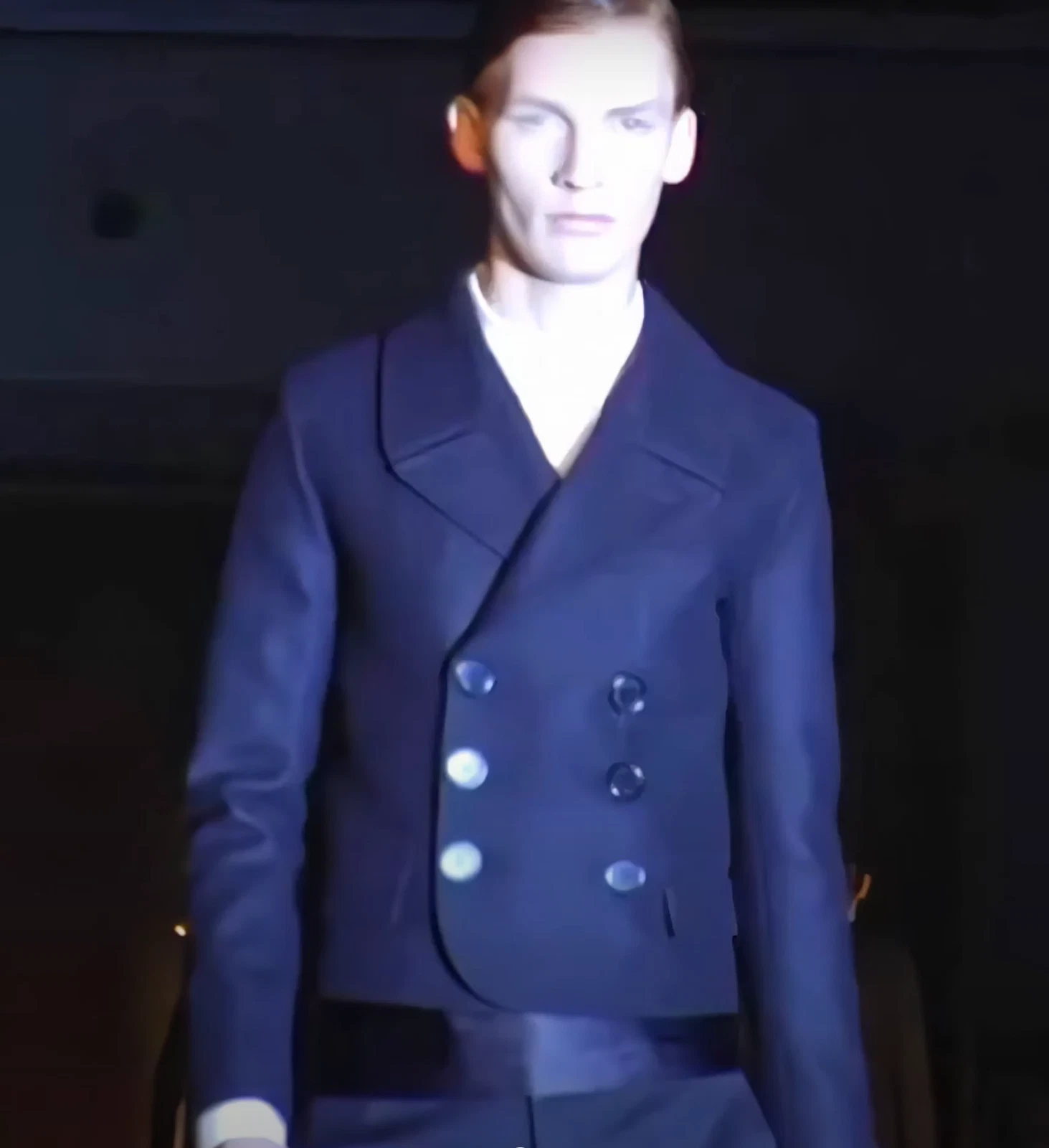 DIOR HOMME Autunno Inverno 2006 07 Hedi Slimane GIACCA DA PASSERELLA CROPPED GRAIL