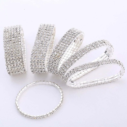 Fashion Multilayer Crystal Stretch Shine Bracelets for Women - Foto 5 di 16