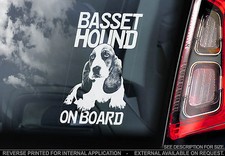 Basset Hound - Dog Car Window Sticker - Dog Sign, Bassethound Hush Puppy - TYP1