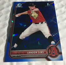 Landon Sims 2022 Bowman Chrome Draft Sapphire Baseball 1st Edition #BDC-72