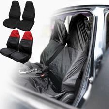 2pcs Universal Auto Car Seat Cover Front Waterproof Van Vehicle Protector Black