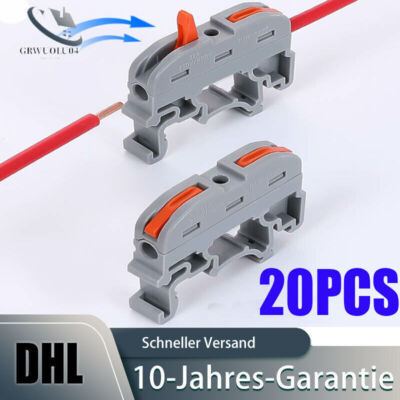 20PCS Reihenklemmen Hutschiene Kit 0,08-4 mm² für PCT-211 DurchgangsKlemmblock