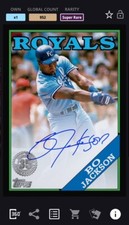 TOPPS BUNT 2023 BO JACKSON, 1988 BLACK SIG, KC ROYALS, 952cc [DIGITAL CARD]
