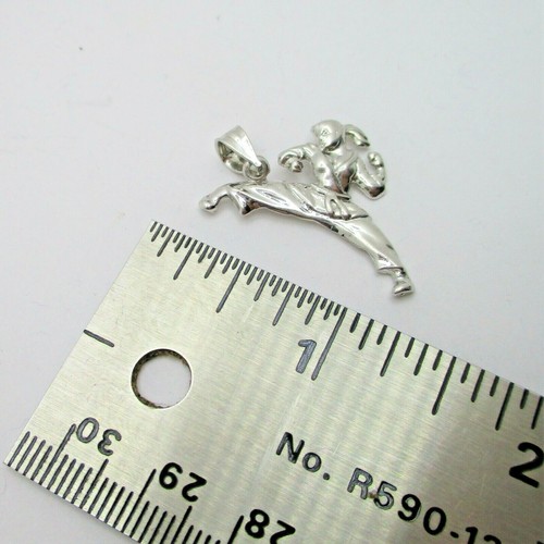 Martial Arts Pendant 925 Sterling Silver Karate Girl Sports - Picture 3 of 4