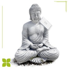Buddha Steinfigur Steinguss Gartendekoration Beton Figur Gartendeko H-44cm