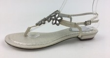 Nina Women's Keegan Jewelry Flat sandals Size 7.5M, Ivory Crystal 2342