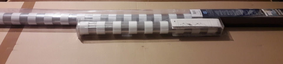 2 Ersatzrolrollos 128x240 u. 53x240 cm für Dusch-u.Eck-Duschrollo Streifen, weiß - Bild 2 von 3