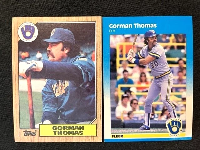 MLB - Gorman Thomas 1987 Topps & 1987 Fleer Baseball - Brewers