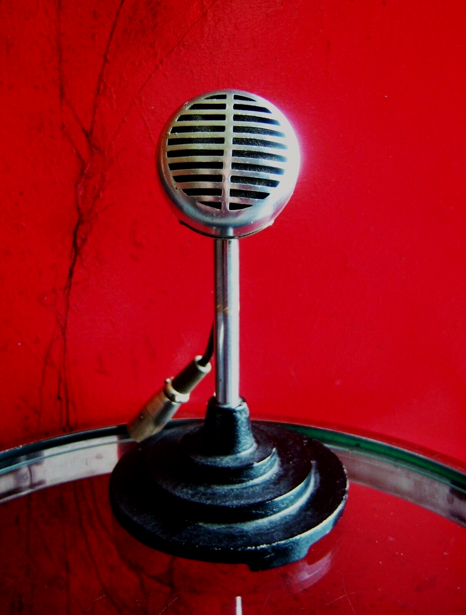 マイク Vintage 1940's Shure 707A crystal microphone Hi Z harp mic Calrad