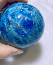 Natural Blue Apatite Sphere Quartz Crystal Sphere Ball Specimen Healing