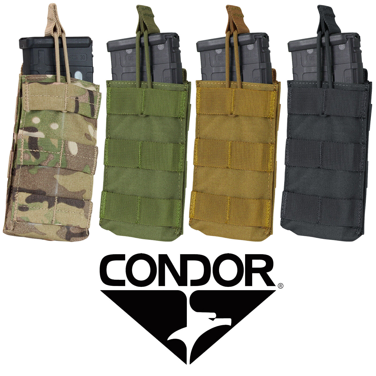 Condor MA18 Modular Single 5.56/.223 Open Top Bungee Rifle Magazine Mag Pouch