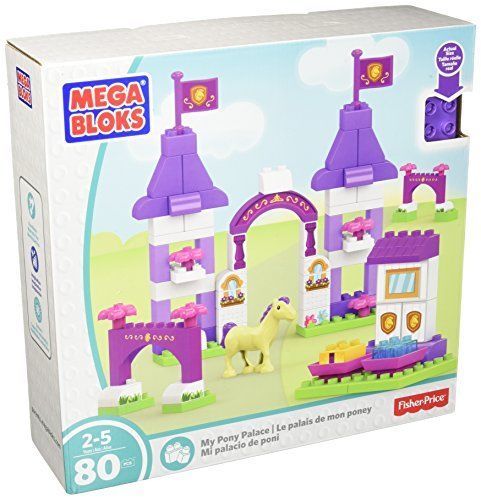 Fisher Price Mega Bloks My Pony Palace Building Blocks Set 80 Pieces