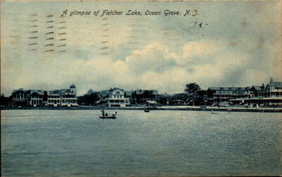 Postcard Glimpse of Fletcher Lake Ocean Grove New Jersey 1908 Postmark ...