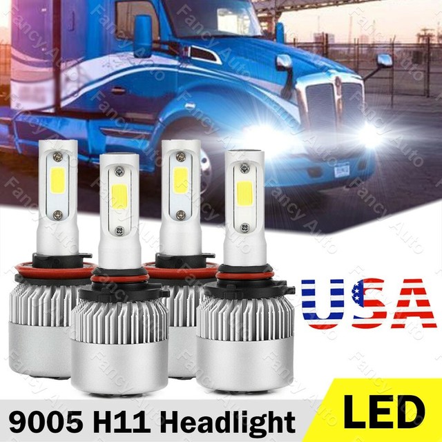 9005 H11 LED Headlight Bulb High Low Beam 6000K For Kenworth T680 T880