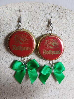 Ohrringe Rothaus Bräu Tannenzäpfle Schleife Bier Kronkorken Schwarzwald Trachten
