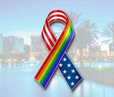 Gay Pride Unity Ribbon Bumper Sticker - Buy 3 Get 1 FREE FREE SHIPPING 