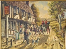 British Reginald John Mitchell Rare Art oil on canvas. Post-impressionism.