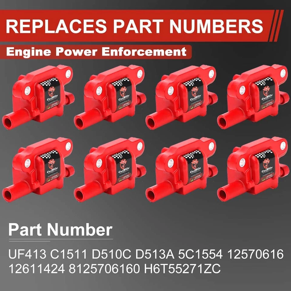 Juego de bobinas de encendido cuadradas y bujías y cables para Chevy Silverado 1500 Tahoe GMC Foto 2 de 4