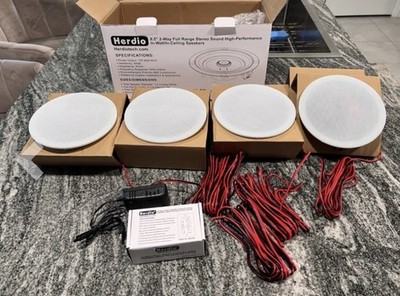 Herdio 6.5  Bluetooth Ceiling Speakers 600W Speaker System - 4 Pack