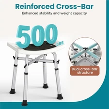 WAYES Adjustable Medical Shower Chair Bath Tub Seat Bench Stool, Max.500 Lbs