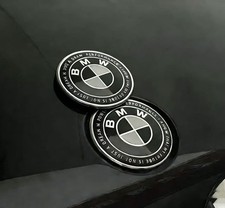 2x Front Hood Rear Trunk Emblems 82mm 74mm Black Fit Bmw Badge 51148132375