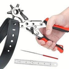 Leather Hole Punch Tool Belt Puncher Adjustable Carbon Steel Hole Punch Plier