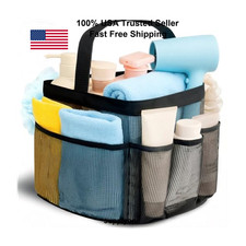Portable Mesh Shower Caddy, 9-Pocket Toiletry Tote Bag for Dorm, Gym  Travel