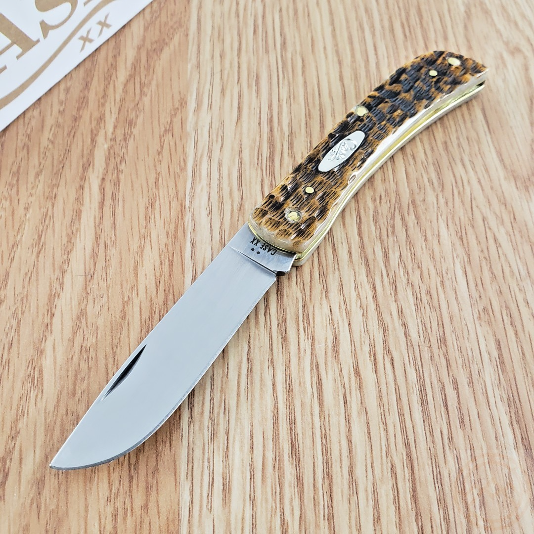 Case XX Sod Buster Jr Folding Knife Carbon Steel Blade Amber