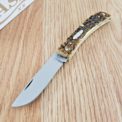 Case XX Sod Buster Jr Folding Knife Carbon Steel Blade Amber