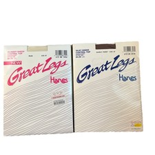 Hanes Great Legs Silky Sheer Pantyhose Lot of 2 Sz EF Barely There Pearl Control